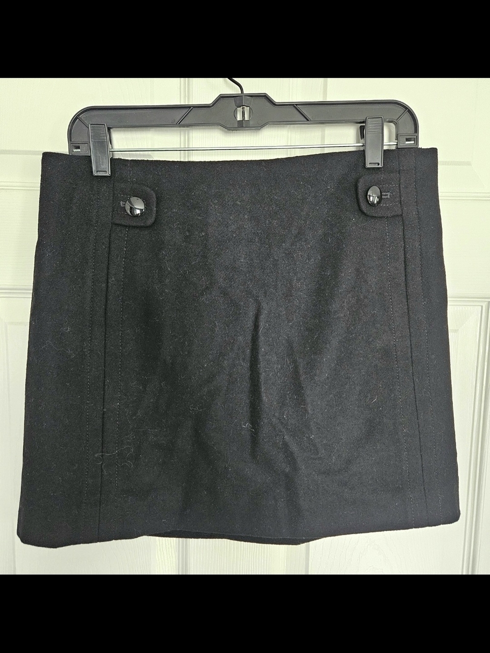 J. Crew Black Button-Trim Mini Skirt NWT